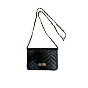 BEBE Sophia Small Quilted Cheveron Crossbody Bag with Gold Chain Strap